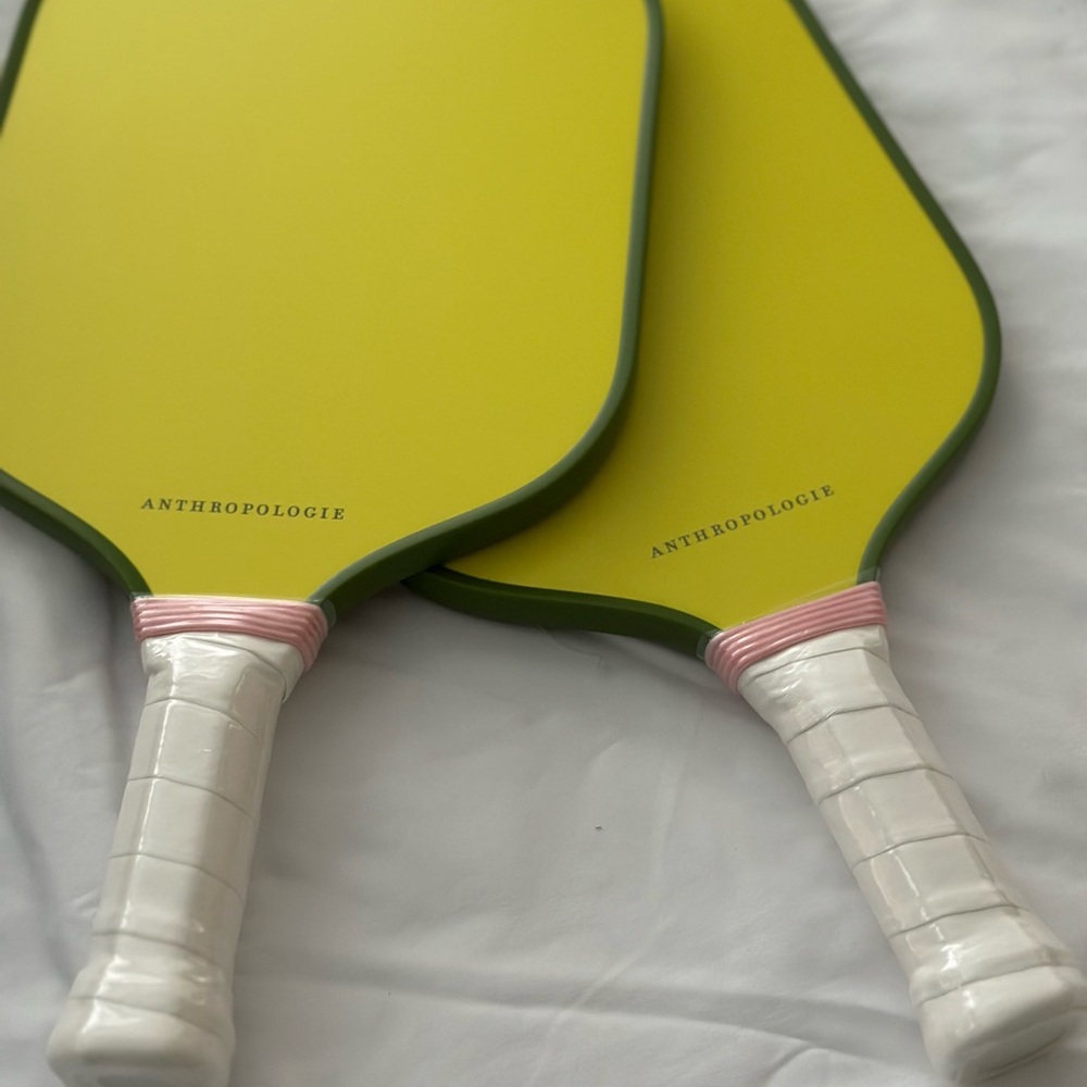 Anthropologie Pink, Green and Yellow Pickleball Set - Picture 4 of 13